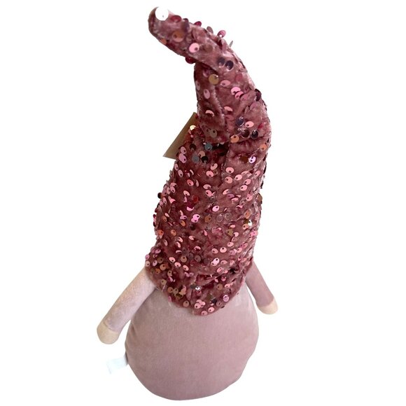 Holiday Easter Gnomes Plush Set 2 Rabbit Bunny Ears Sequin Hat Pink Pastel NWT - Picture 6 of 8